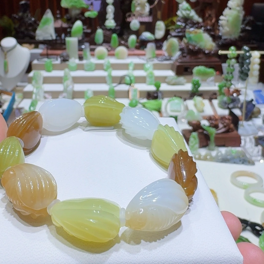 和田玉未镶嵌挂件和田玉多宝手串蝉