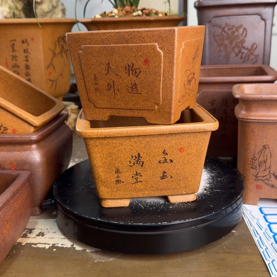 阳***光花盆紫砂紫砂花盆2个