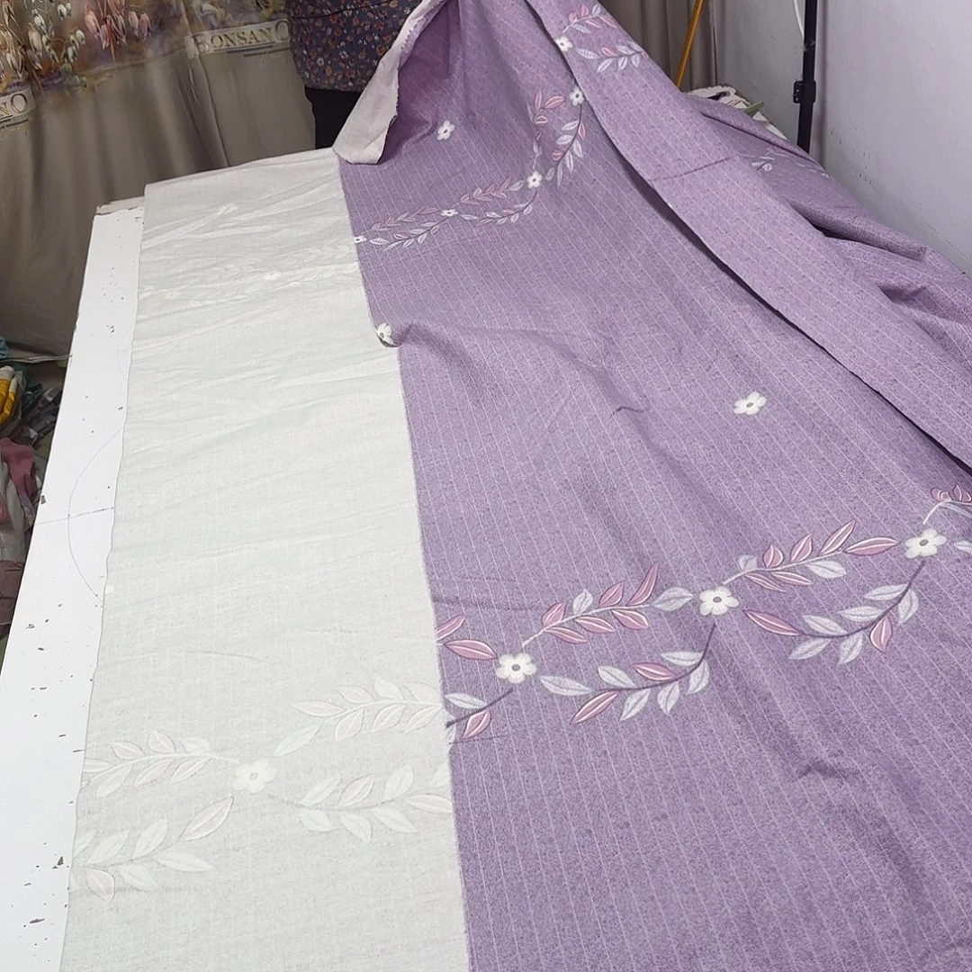 棉10米紫色斜纹棉布料