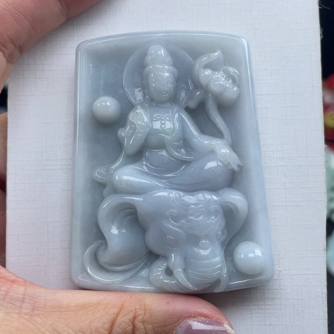 ꧁***꧂翡翠未镶嵌颈饰普贤