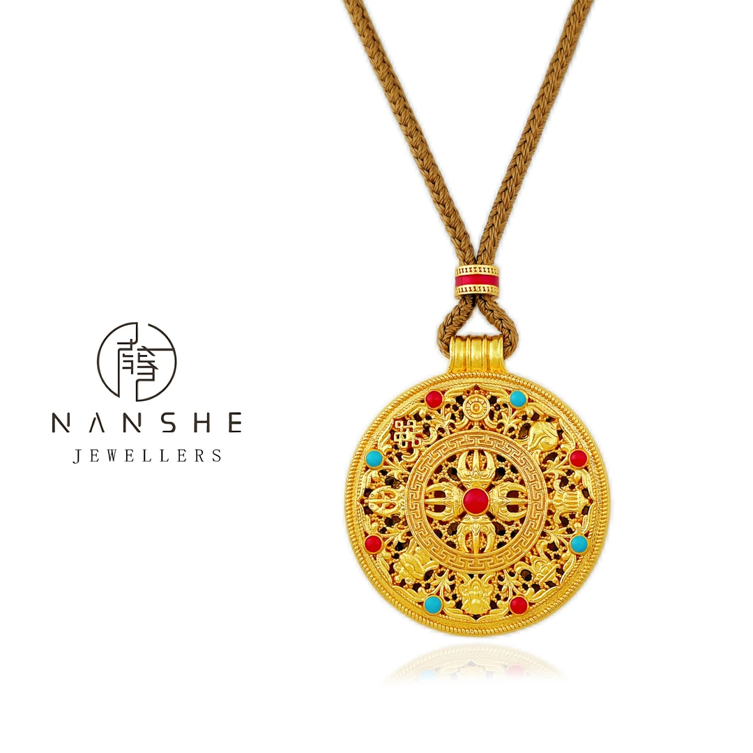 NANSHE/南奢 两款新中式如意八宝圆盘吊坠项链