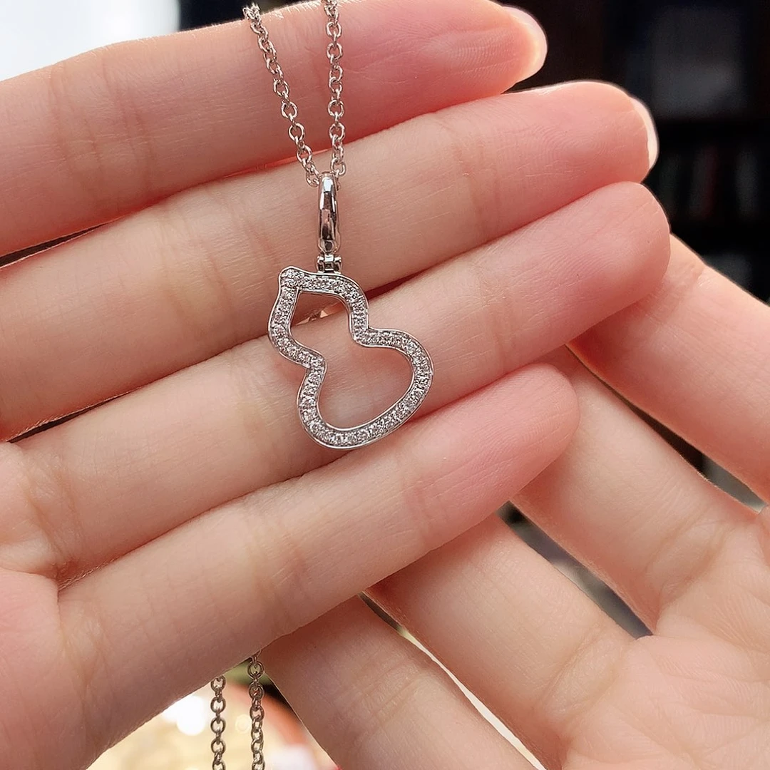 钻石颈饰18K金镶嵌钦**天18k金天然钻石项链