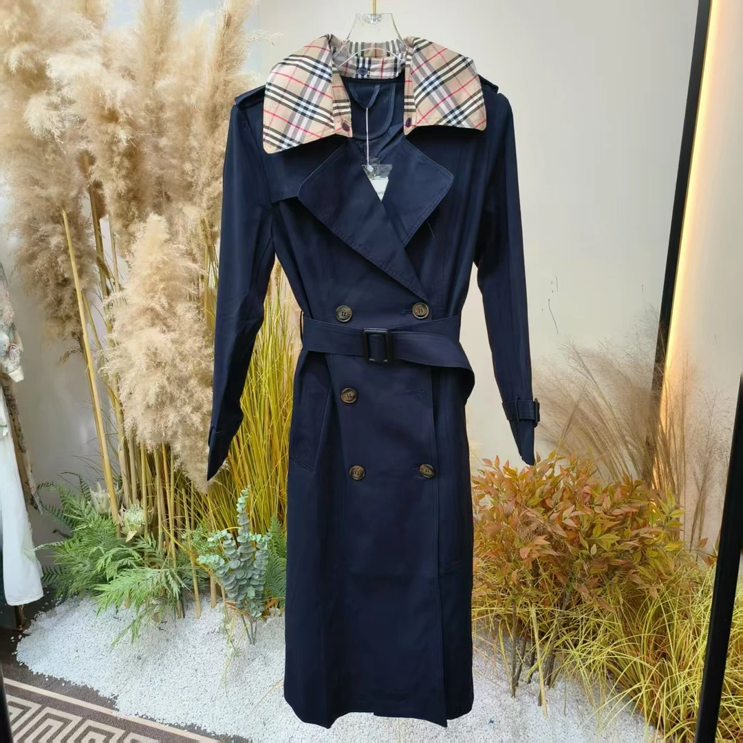 【钻石姐专享】长袖长款中长款宽松型风衣气质休闲网红女装2183