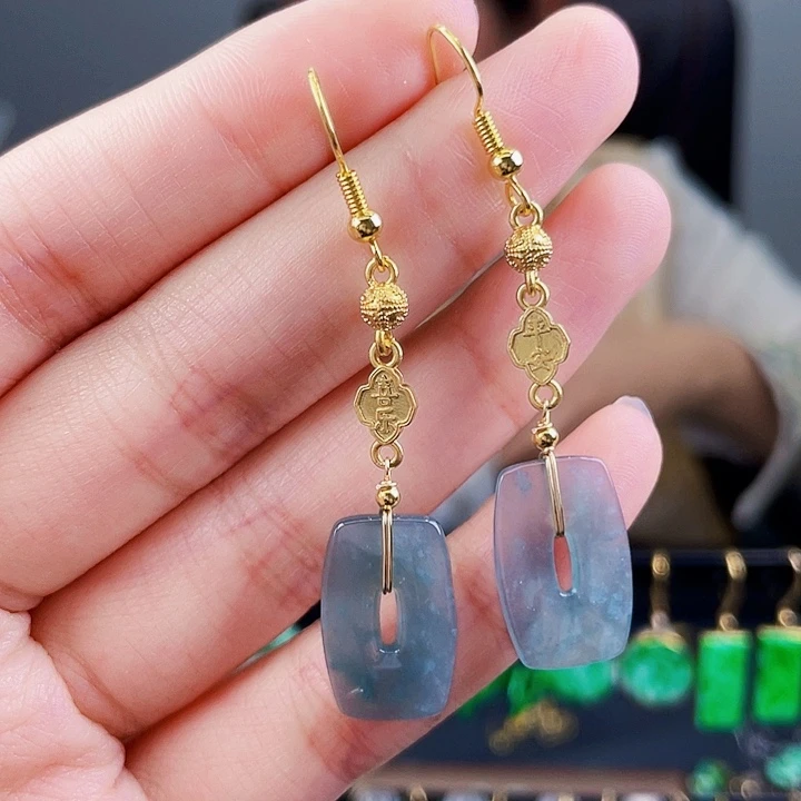 翡翠未镶嵌耳饰饰品