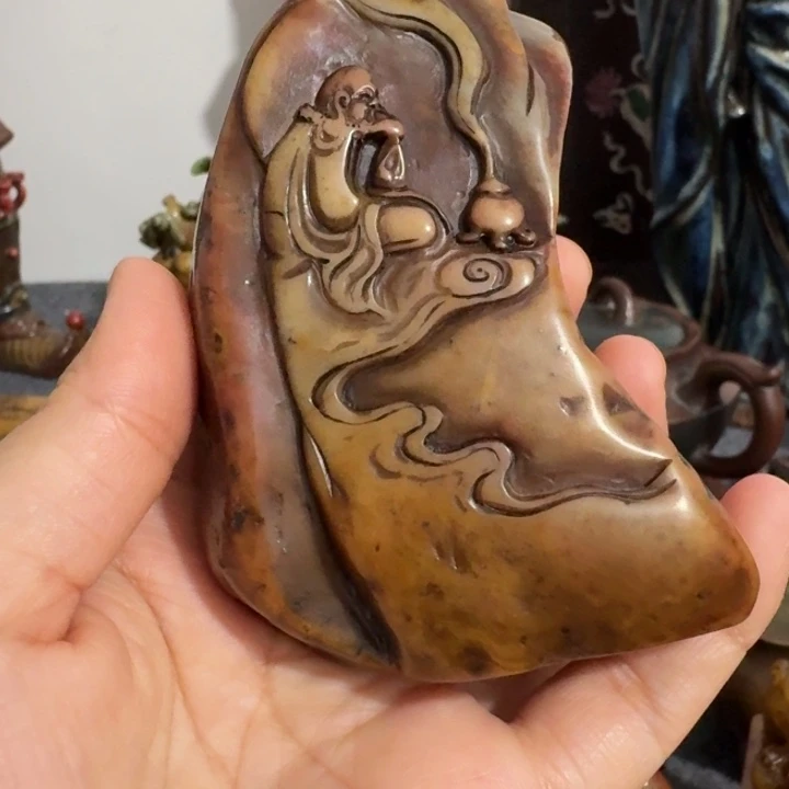 小***草石材手工艺品摆件包邮