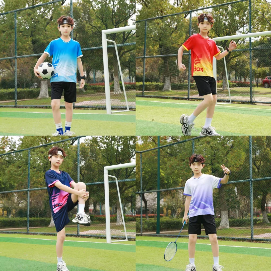 夏季新款亲子中大童青少年帅气速干冰丝训练服定制球服套装201