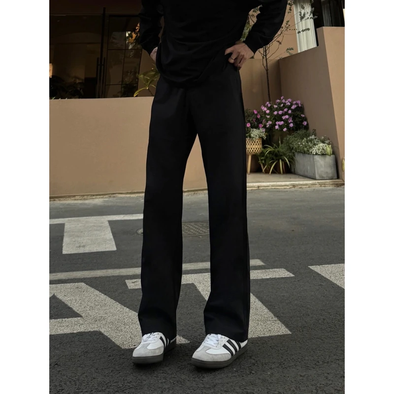 有裤上新夏款2021M版型裆部裁片设计微喇三本针高级百搭休闲西裤