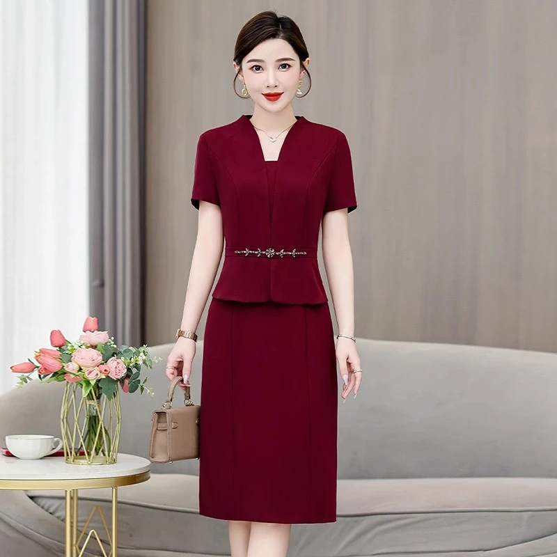 婚礼妈妈礼服高贵年轻款平时可穿结婚长辈衣服喜婆婆婚宴装连衣裙