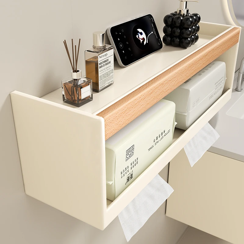 原木奶油风纸巾盒酒店卫生间厕所洗手间厕纸卫生间纸巾架免打孔