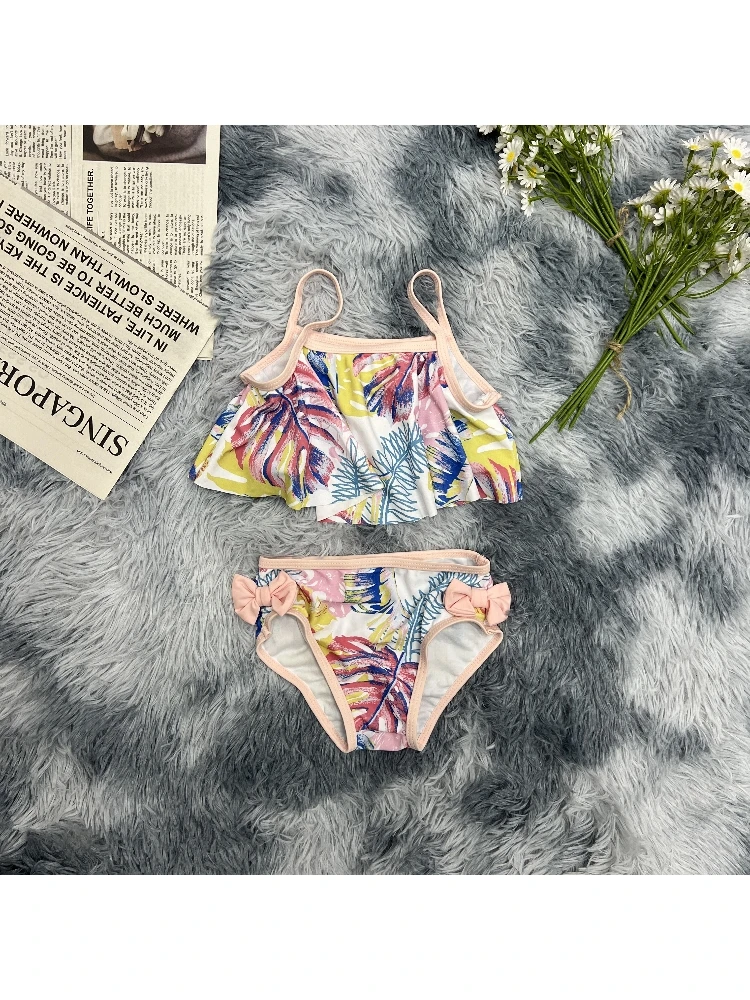 女宝宝2025夏季可爱洋气分体两件套沙滩温泉泳衣