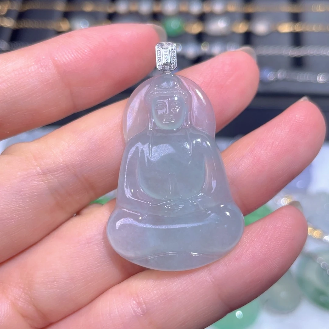 颈饰18K金镶嵌翡翠翡翠