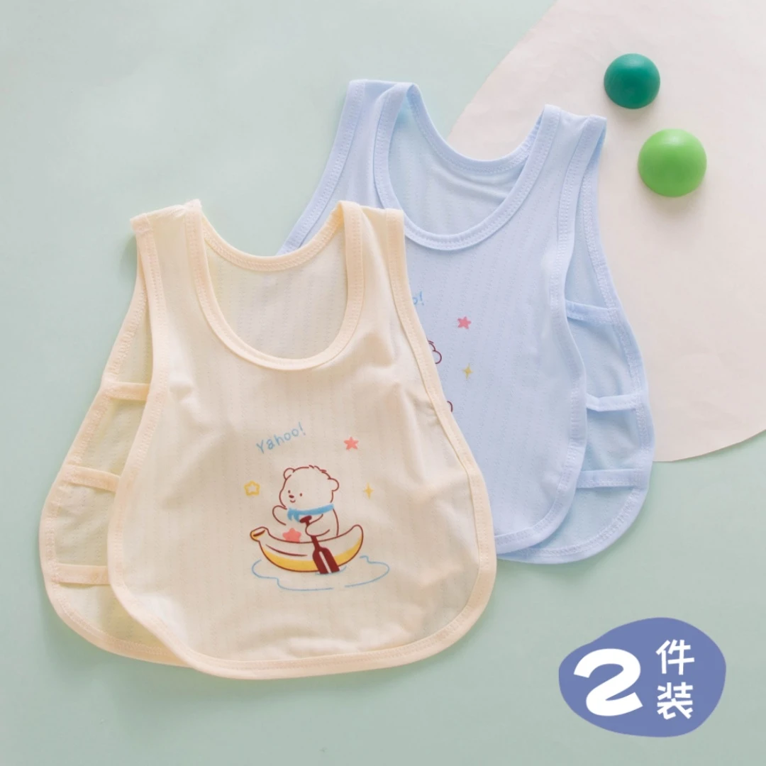 婴儿幼儿琵琶背心跨栏护肚子莫代尔夏天薄款男宝宝小吊带无袖上衣