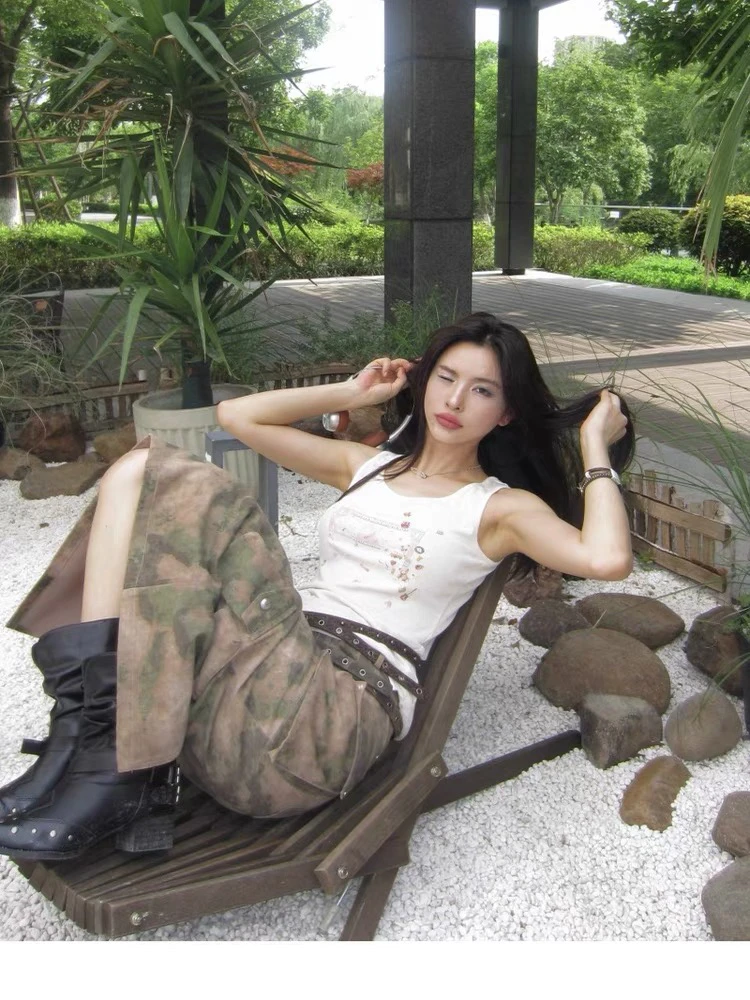 Alexia Sandra 2025迷彩工装长裙-1080