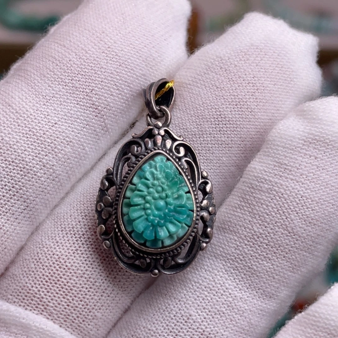 绿松石银S925镶嵌颈饰