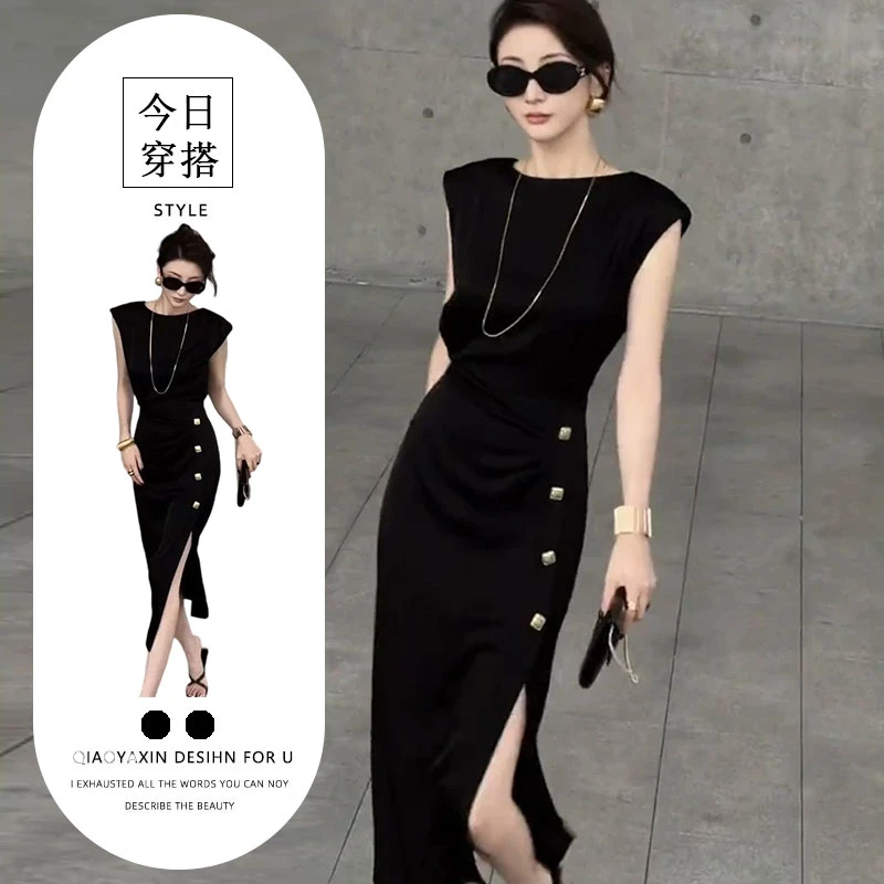 高端大码连衣裙女2025夏季新款高级感气质女神范御姐轻熟风长裙子