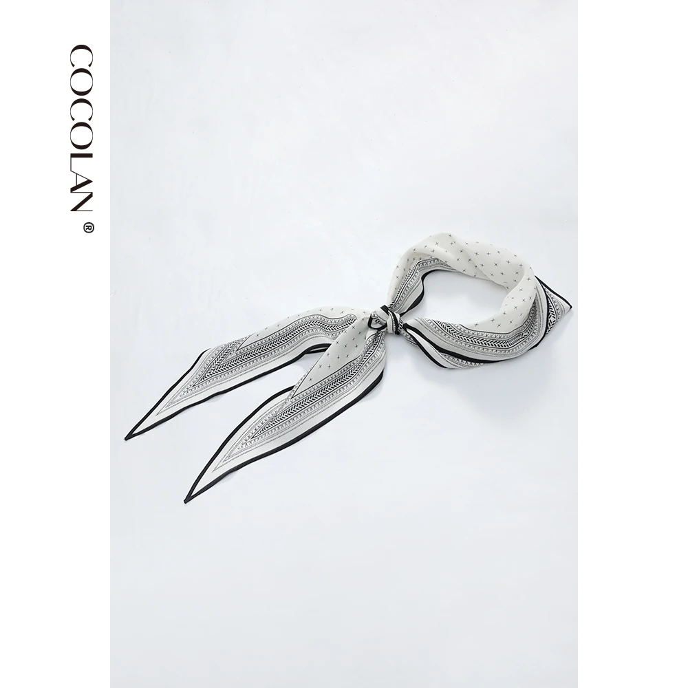 COCOLAN搭配衬衫菱形丝巾女士小长条方巾真丝围巾领巾CL1SJ0006