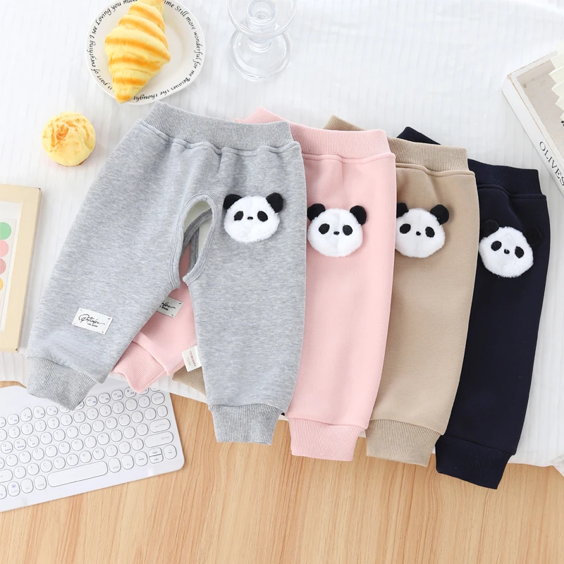 宝宝加绒开裆裤秋冬婴儿一体绒裤子男女儿童保暖运动加绒休闲卫裤