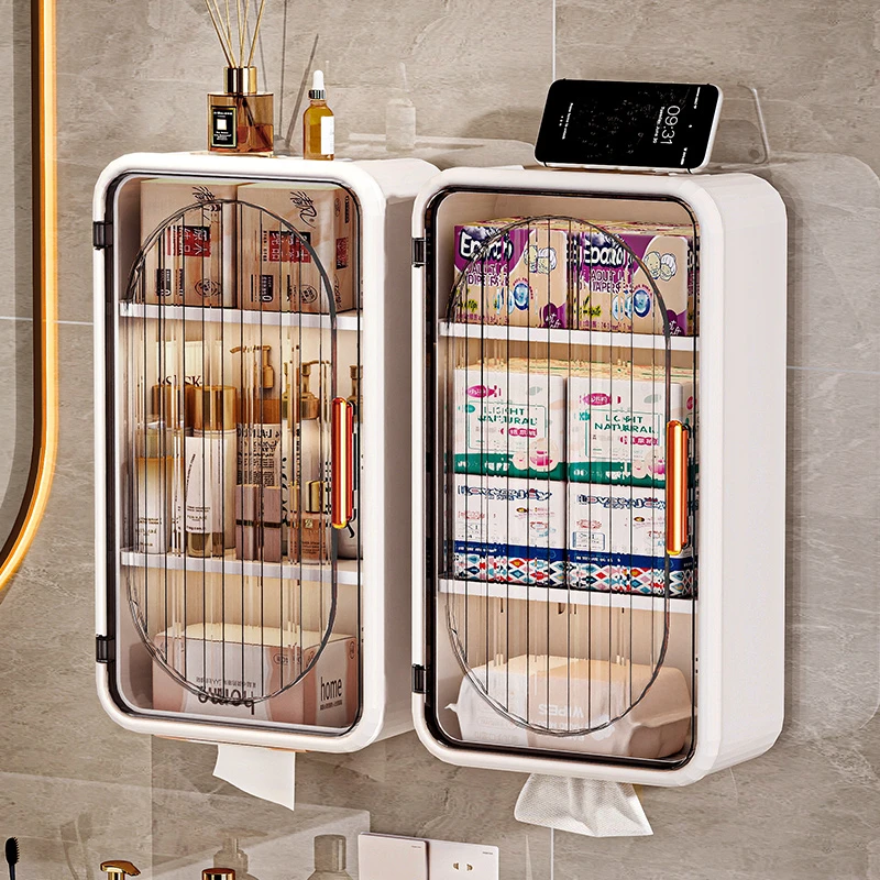 浴室纸巾套厕所壁挂式抽纸盒洗脸巾卫生巾收纳盒防水卫生间置物架