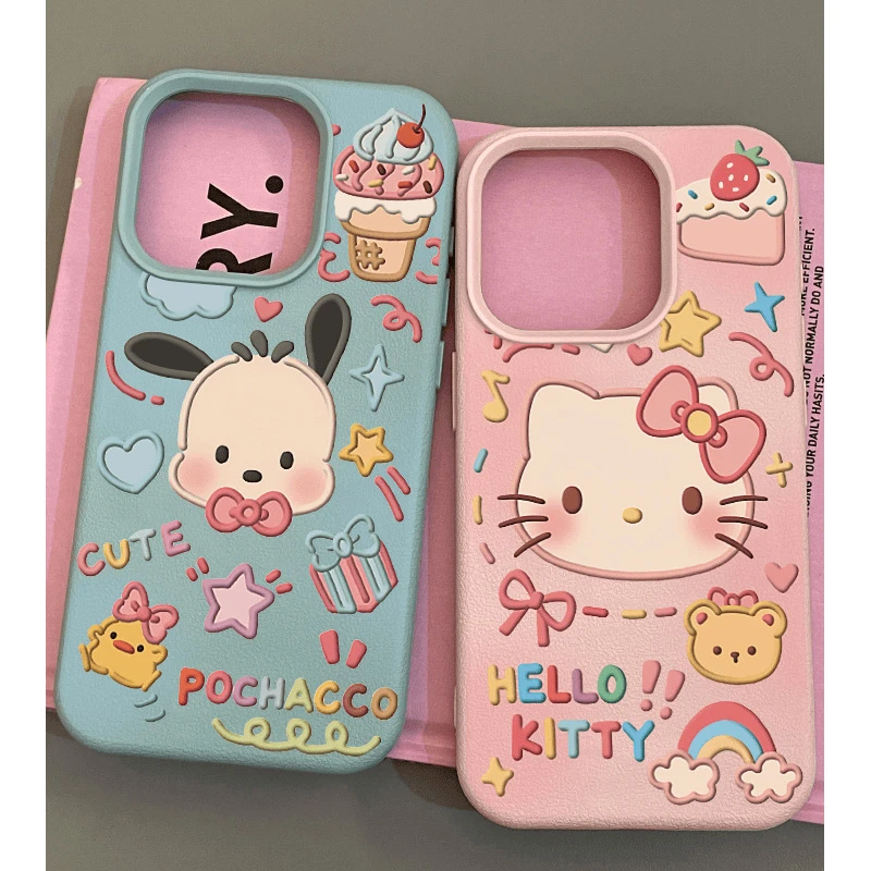 兰知春序凯蒂猫皮纹壳iPhone15/16手机壳14可爱13情侣防摔男女款