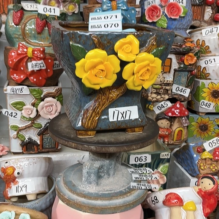 紫砂花盆粗陶材质多肉花盆