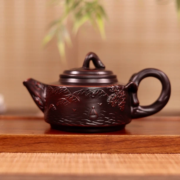 复古正宗紫陶树桩德钟壶纯手工大容量凤鸣壶泡茶壶茶具办公专用