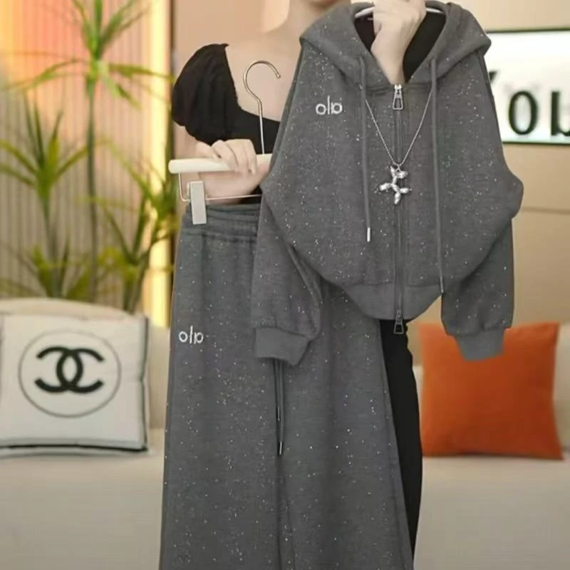 （满天星套装）女童2025秋季新款韩版洋气软糯糯撒银外套直筒裤套装