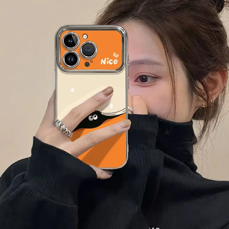 趴趴煤球适用苹果17pro手机壳iPhone17新款16大视窗15校园X防摔14