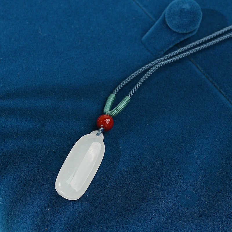 和田玉白玉平安无事牌吊坠天然和男女玉佩玉石项链玉牌