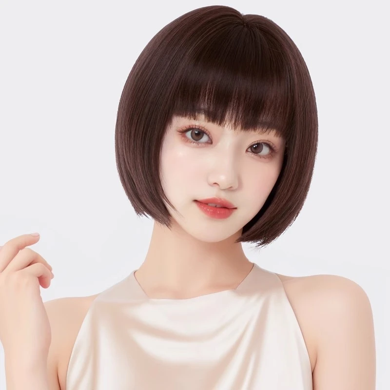 全头套波波头减龄假发套女士假发女短发真发全真人发中老年妈妈款