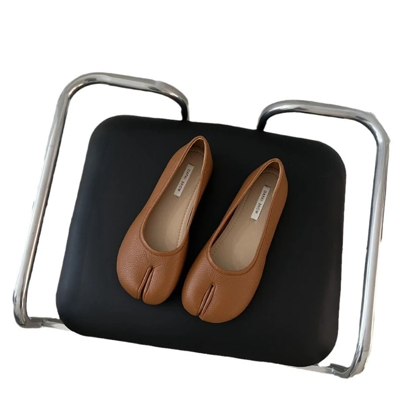 夏季软底豆豆鞋2025年新款浅口一脚蹬分趾猪蹄鞋脚趾马蹄平底单鞋