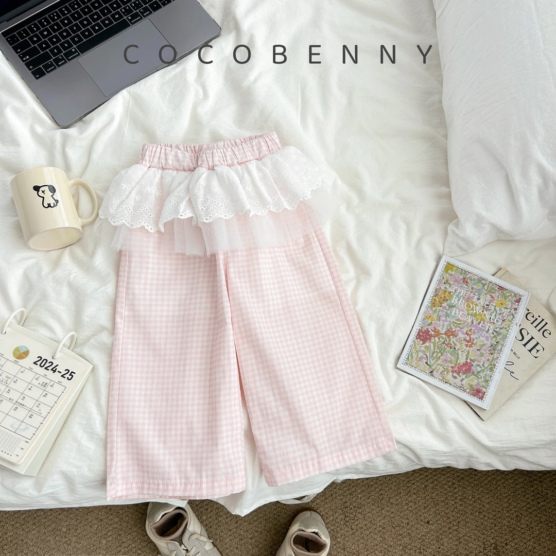 COCOBENNY童装夏款女童休闲屁帘裤儿童宝宝纯棉宽松阔腿裤252134