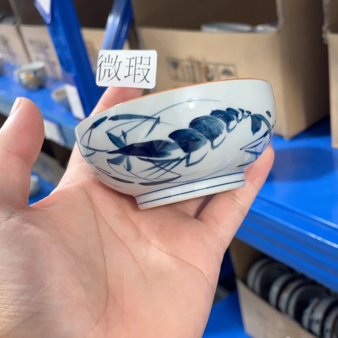 釉下手绘茶具微瑕