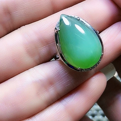 和田玉银S925镶嵌戒指