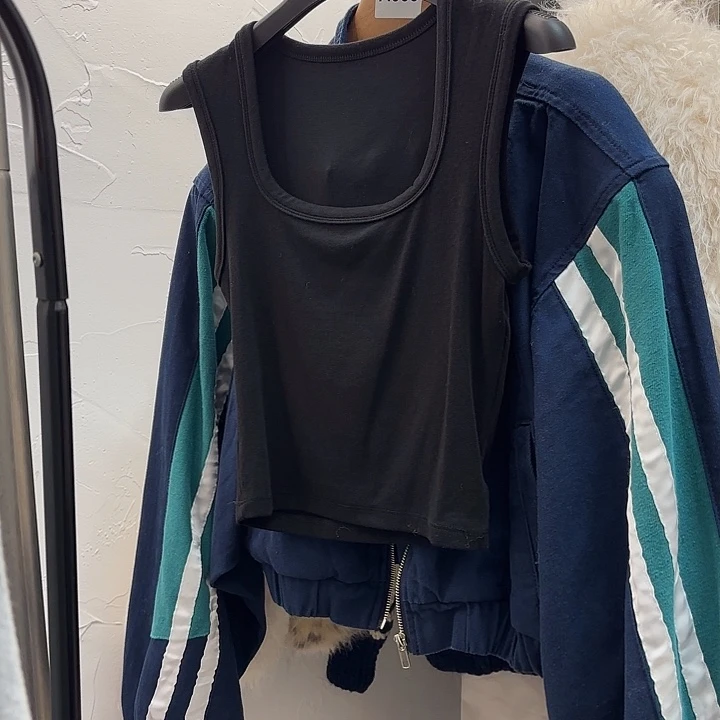 棉今天新款 辣妹博主风舒服黑色背心