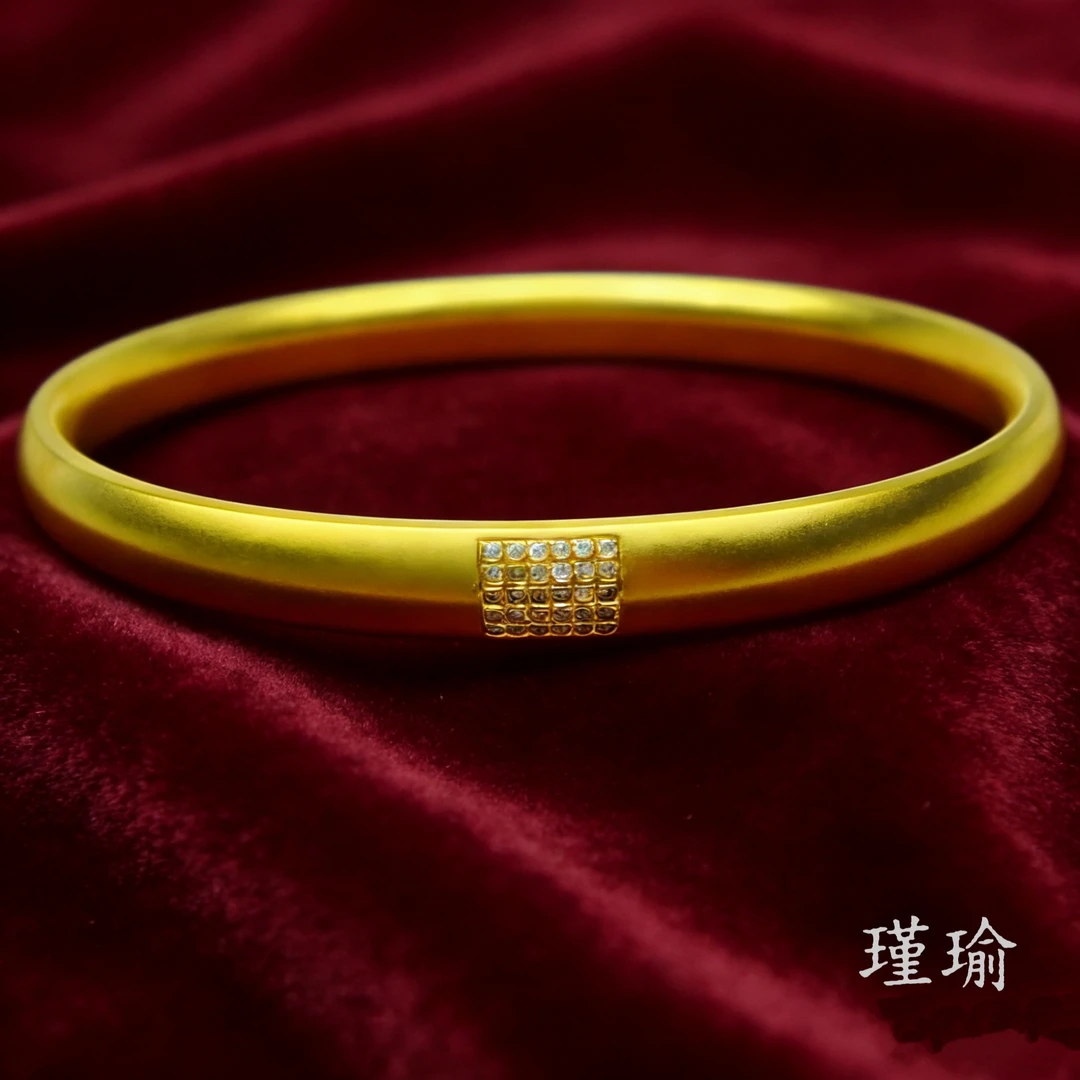 爆款K0113经典黄色国韵传承闭口手镯多样性发货48114