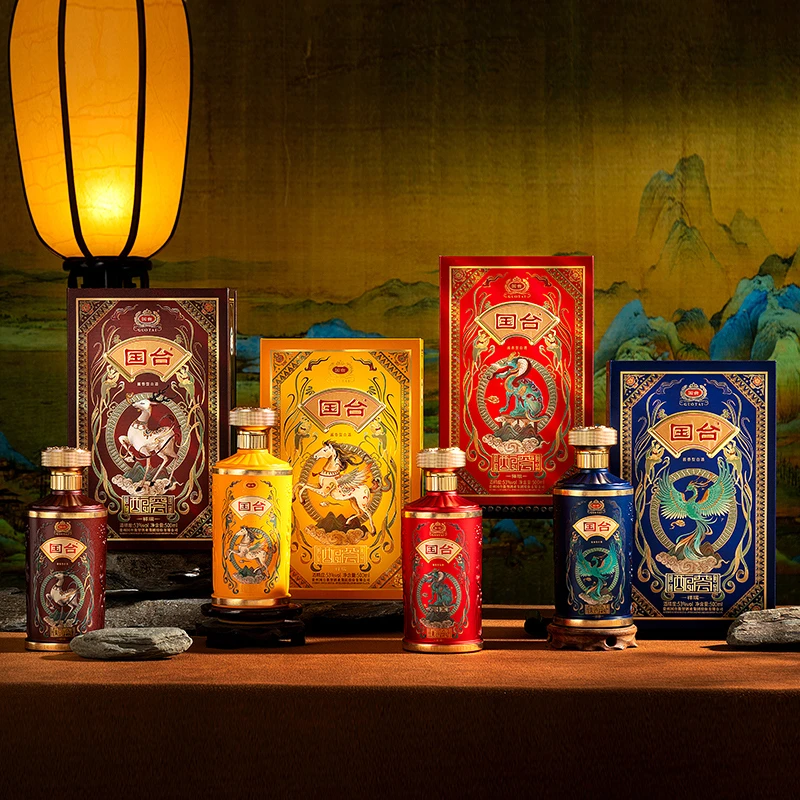 国台祥瑞 四神兽 酱香型白酒53度500ml*4瓶53%Vol