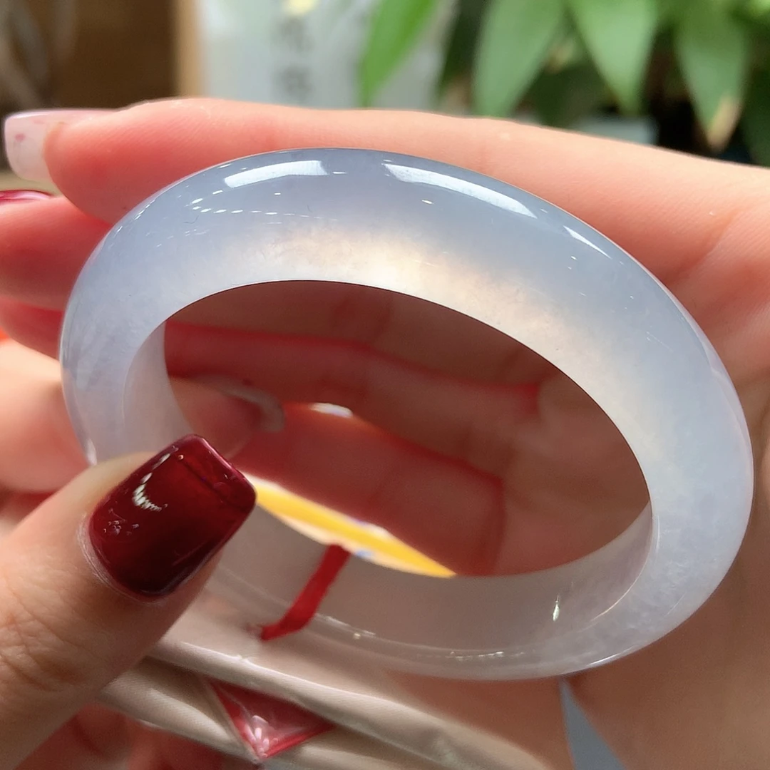 翡翠未镶嵌手镯炸光种水强推41号