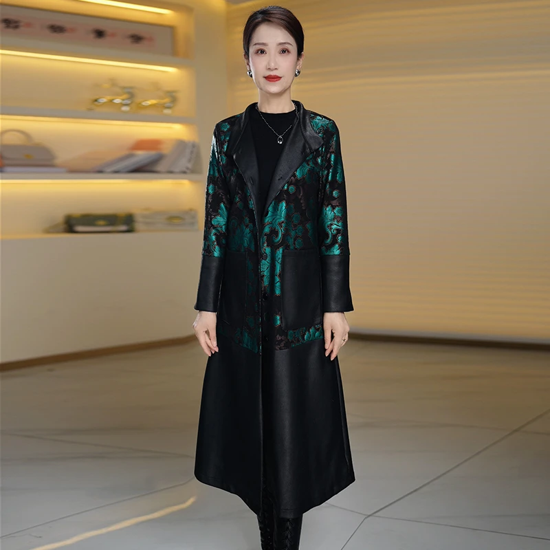 高端大气上档次风衣女2025春装长款气质显瘦高贵印花洋气女士外套