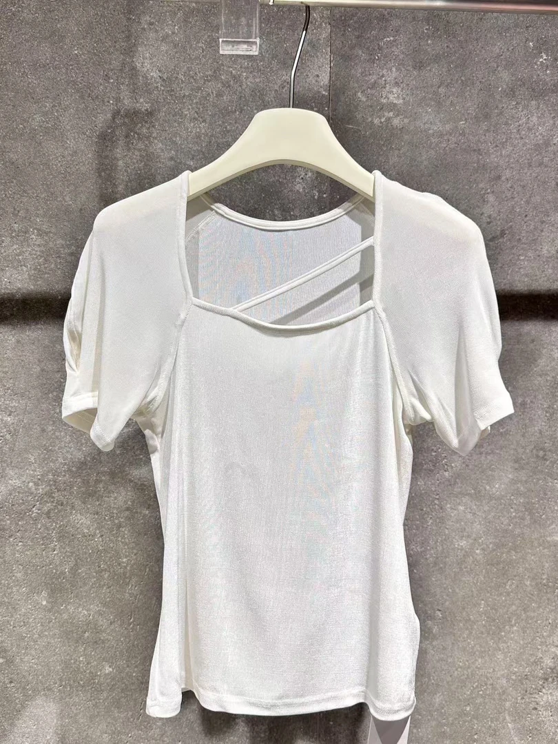 【Ann.G】B20302 夏季韩版露骨设计不规则T恤