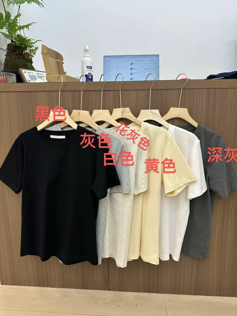 丽姐  韩版宽松百搭简约圆领T恤0811