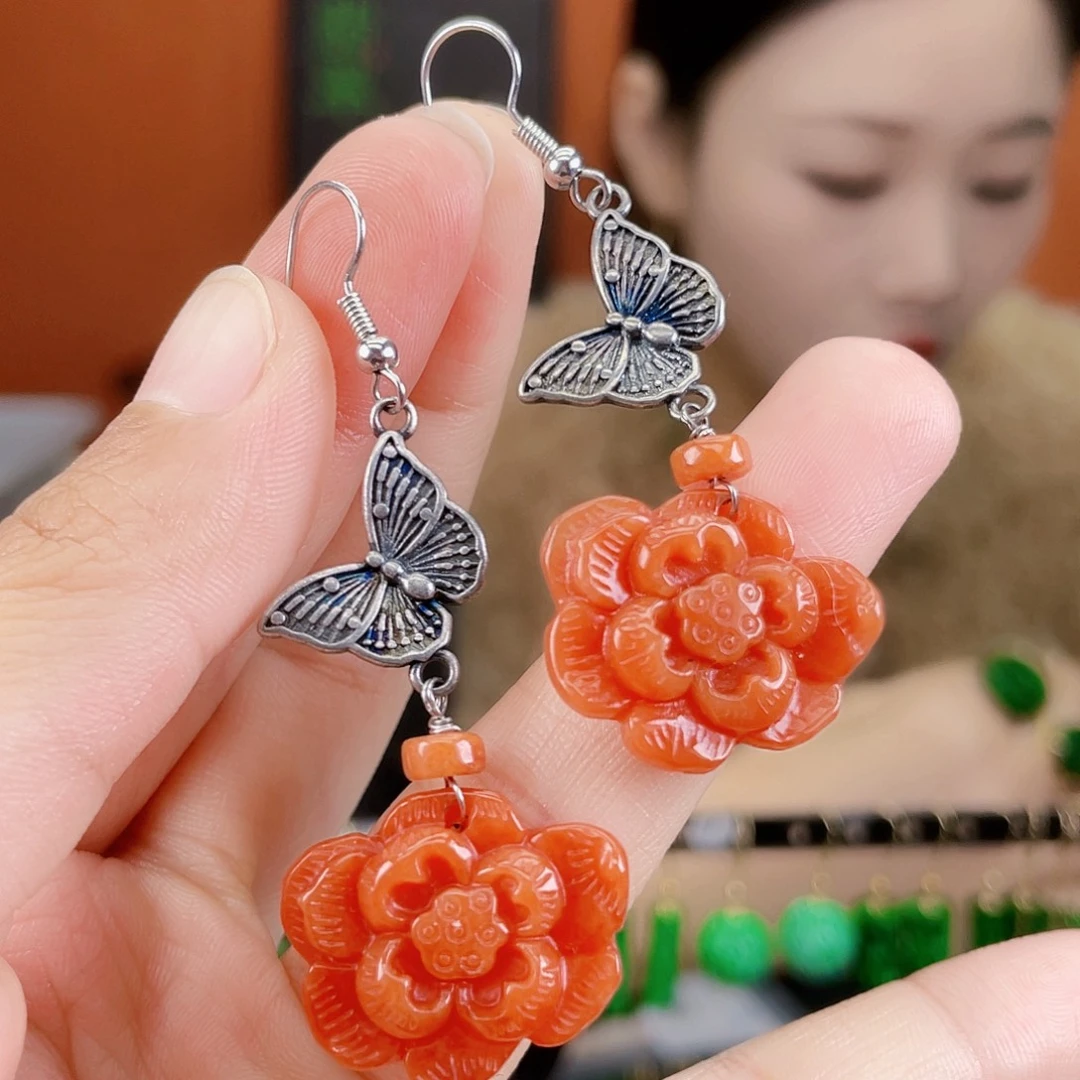 翡翠未镶嵌耳饰饰品