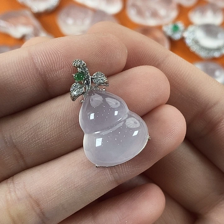 石英质玉银S925镶嵌颈饰