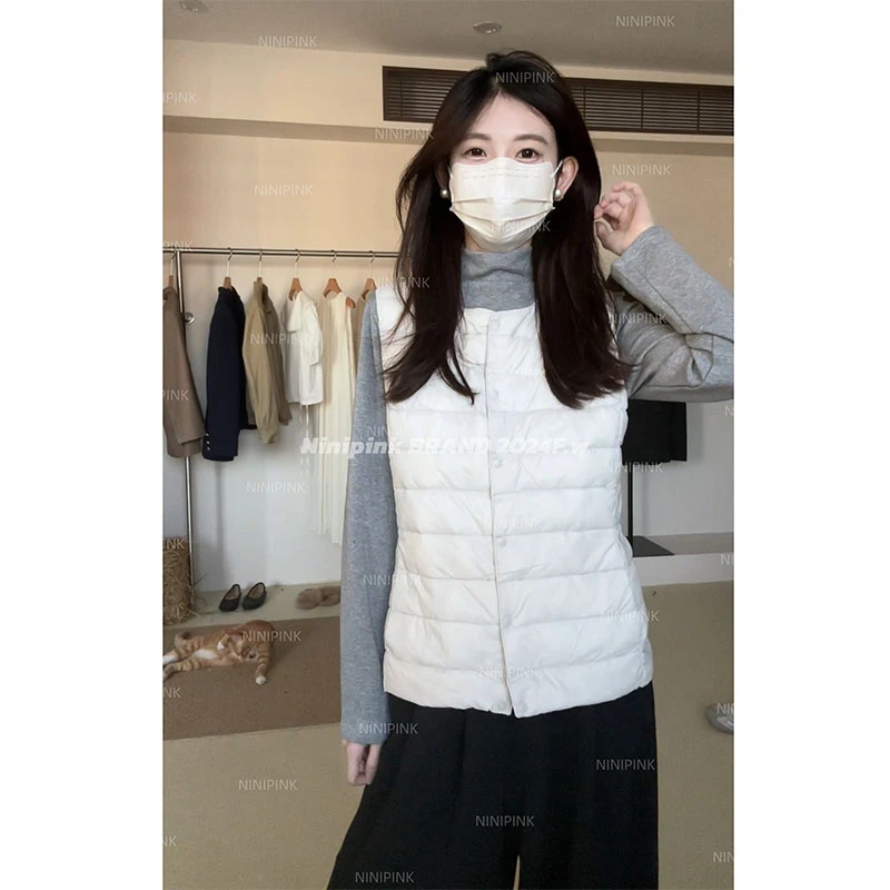 Ninipink庄不腻自制【沉溺】轻薄白鸭绒马甲保暖外套内搭搭档