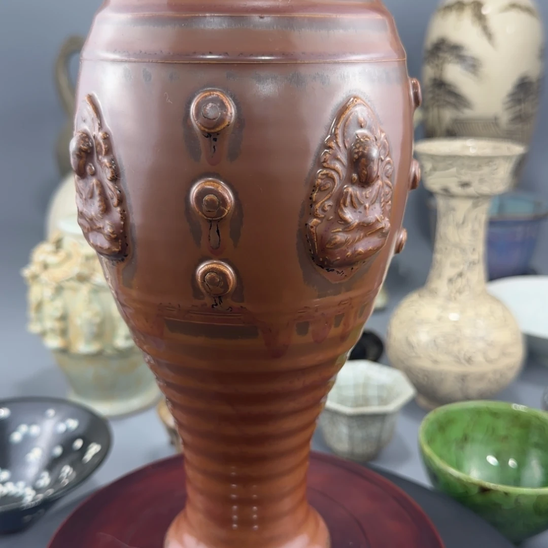 瓷片定窑紫金釉梅瓶111