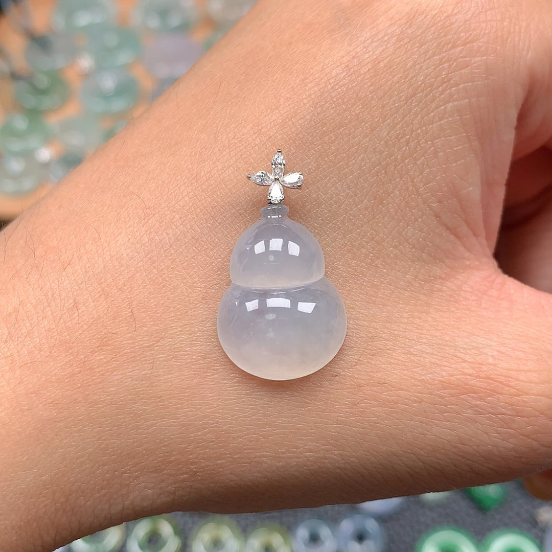 吊坠(不含链)18K金镶嵌翡翠