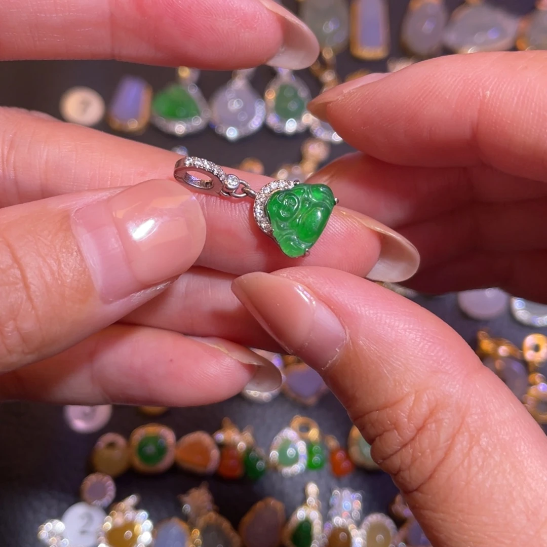 翡翠银S925镶嵌颈饰