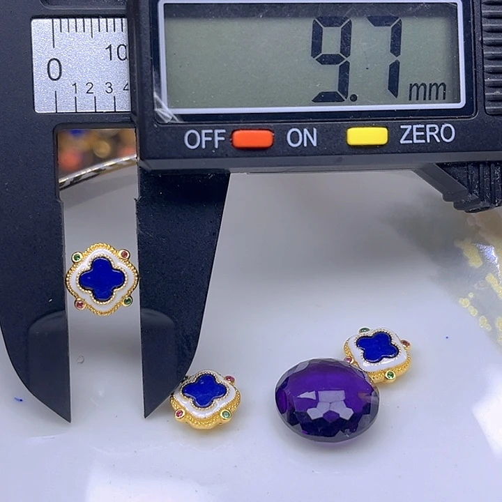 银S925镶嵌颈饰紫晶紫晶925镶嵌96