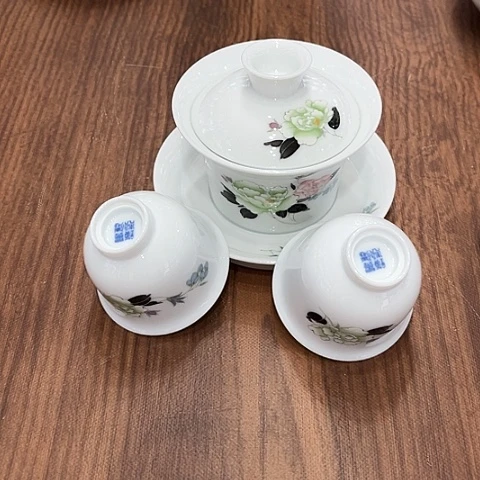 拓***者摆件景德镇3个杯子1个盖碗