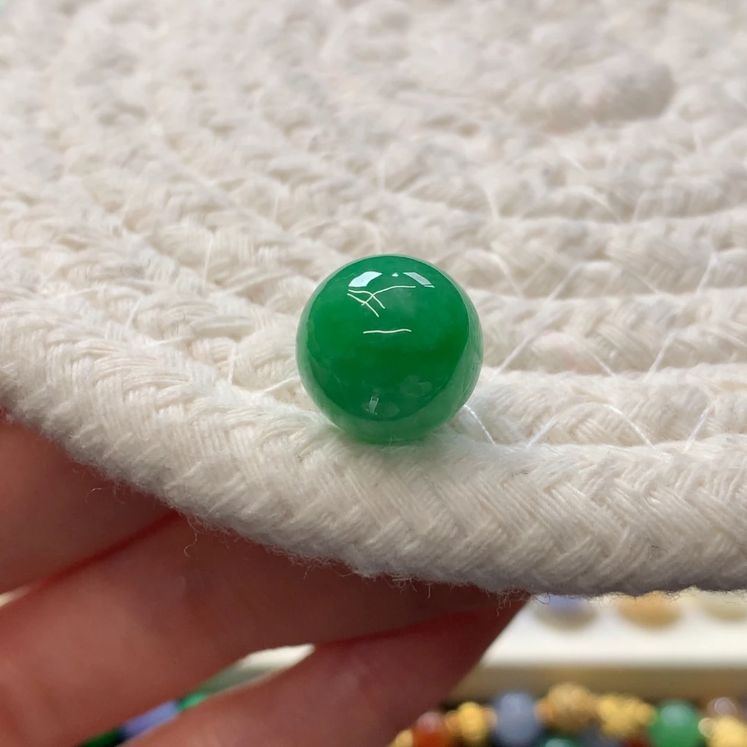 定制翡翠未镶嵌 毛货抛光定制 浓阳绿色花 卡12.1 f 买断