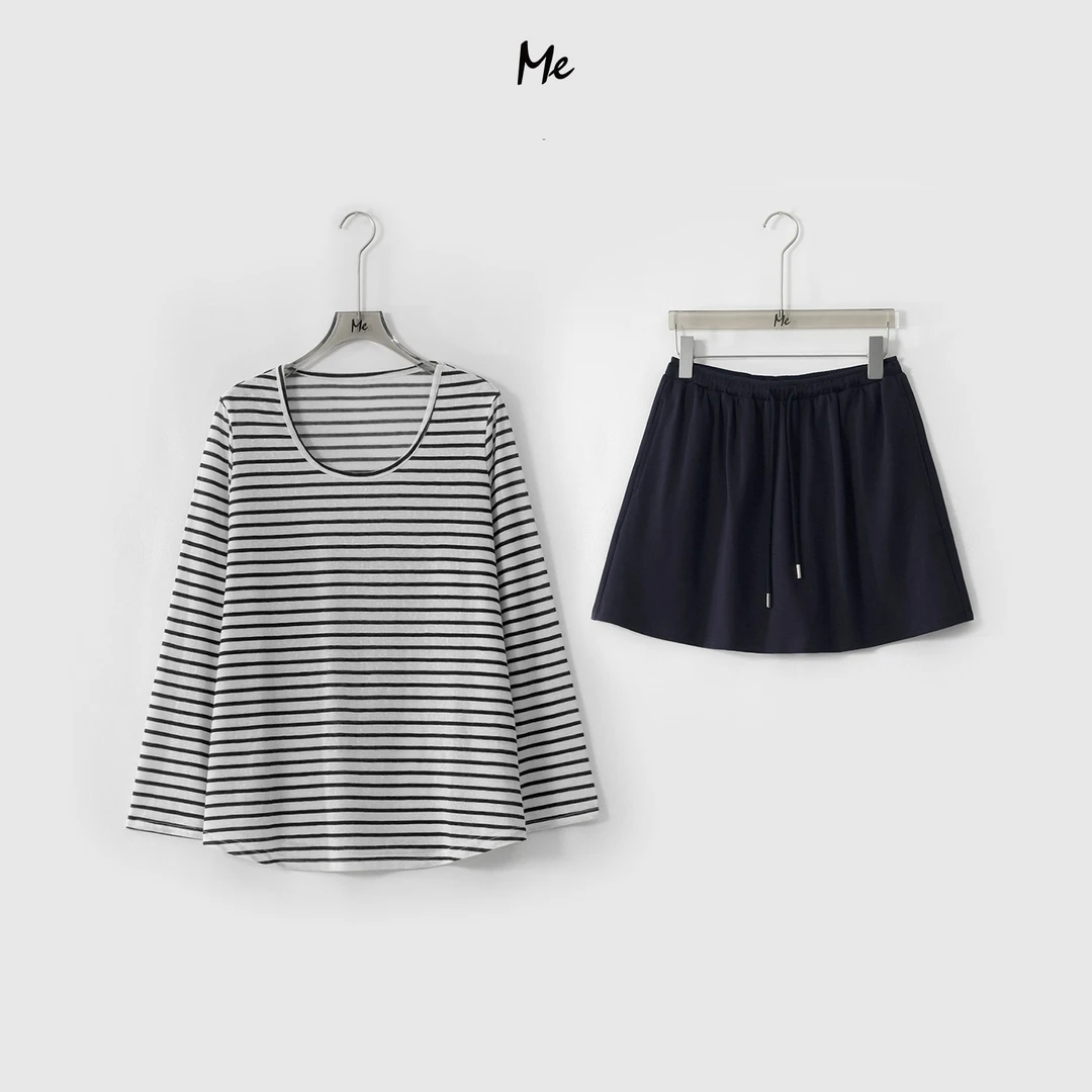 ME【海蓝懒人套装】慵懒巨遮肉显瘦百搭时尚休闲两件套套装MESS6551